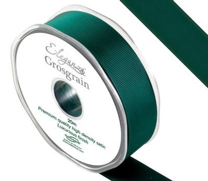 Eleganza Premium Grosgrain Ribbon 25mm x 20m Green No.50 - Ribbons
